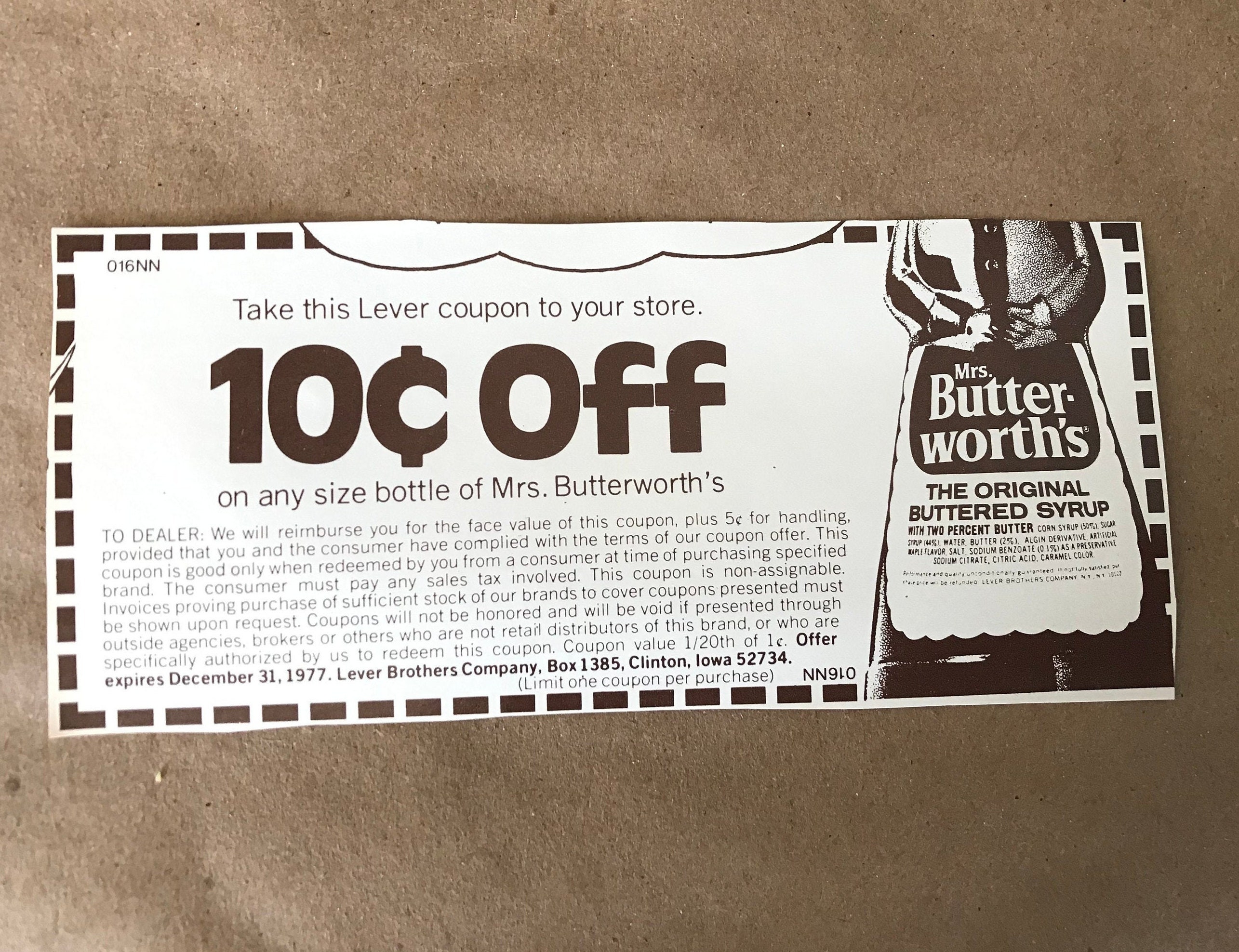 Vintage Mrs. Butterworths Buttered Maple Syrup Grocery Coupon | Etsy