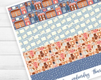 Winter Village Sticker Kit Winter Sticker A5 Daily Duo Planner Sticker Erin Condren A5 Kit Daily Planner Stickers EC DD A5 - Kit 250