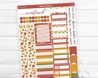 Autumn Sticker Kit Summer Fall Planner Sticker for Vertical Sticker Planner Weekly Hourly Planner Erin Condren Planner - Kit 241