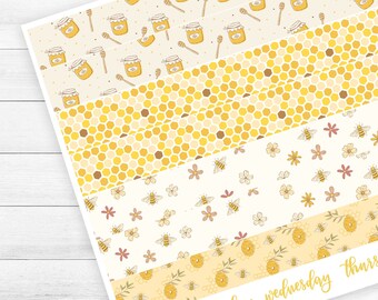 Honey Bee Sticker Kit Spring Sticker A5 Daily Duo Planner Sticker Erin Condren A5 Kit Daily Planner Stickers EC DD A5 - Kit 291