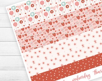 Valentine's Day Sticker Kit A5 Daily Duo Planner Sticker Erin Condren A5 Kit Daily Planner Stickers EC DD A5 - Kit 272