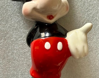 VINTAGE MICKEY MOUSE Walt Disney Productions Ceramic Figurine 5 1/2” Tall