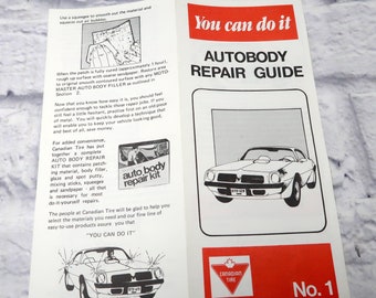 Vintage 1998 Ephemera CANADIAN TIRE BROCHURE Autobody Repair Guide No. 1 B4a