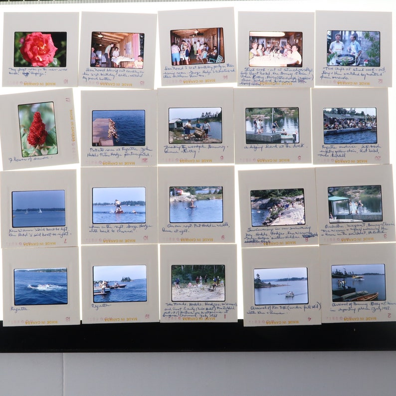 Lot de 20 diapositives 35 mm vintage des années 60, photos couleur Summer Lake Cottage Canada g3 image 3