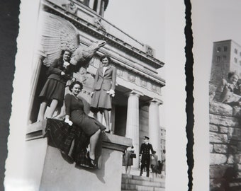 Lote de 16 fotos antiguas de la década de 1940 Viaje de mujeres jóvenes a Nueva York n1-39