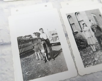 Lot of 11 Vintage Photos 1940s Country Farming Cows Young People Rural Ontario n1