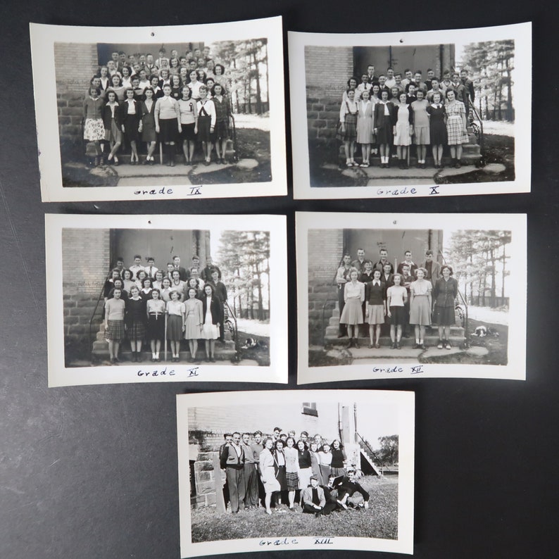 Lot of 5 Vintage Photos 1940s Glencoe Ontario High School Class Photos n1-16 zdjęcie 2