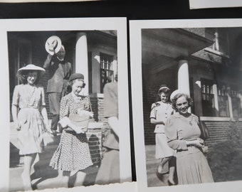 Lot de 13 photos vintage des années 1940 Snap Shots de personnes femme avec chèvre n1-18