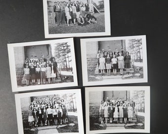 Lot of 5 Vintage Photos 1940s Glencoe Ontario High School Class Photos n1-15