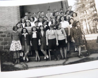 Lote de 4 fotos antiguas de la década de 1940 GLENCOE ONTARIO Clase de estudiantes de secundaria n13