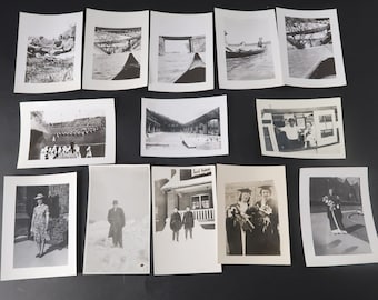 Lote de 13 fotos antiguas de los años 40, instantáneas n1-26