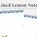 Printable Insert Bundle - Lined Lemon Notes - Etsy