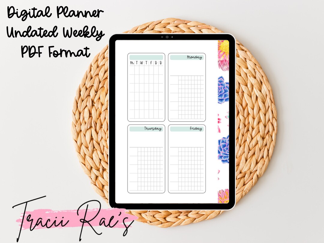 Digital Planner Weekly Undated - Etsy