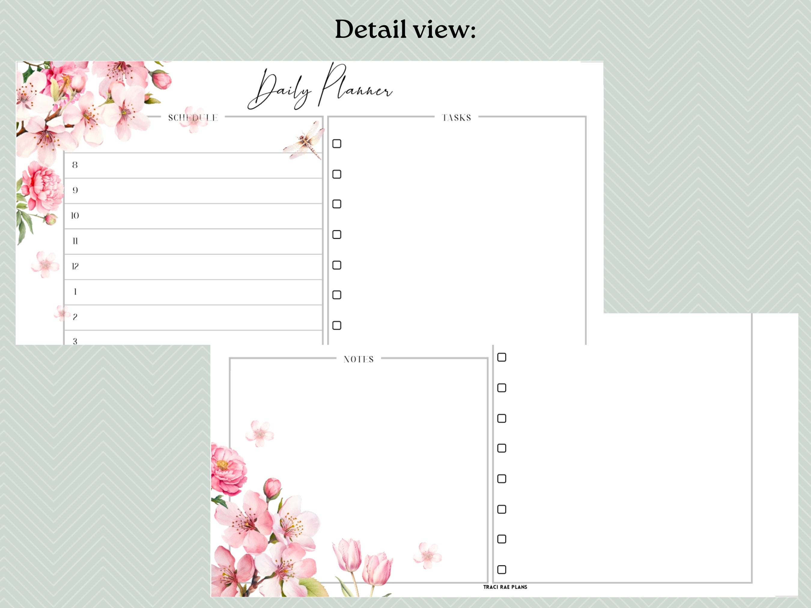 Printable Insert Bundle - Spring Bloom Daily Planner - Etsy