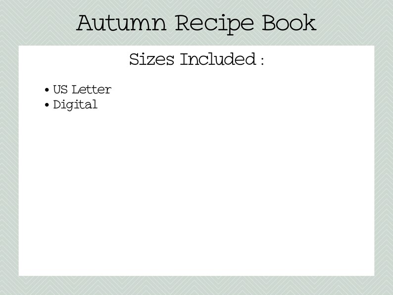 Printable Autumn Recipe Book US Letter & Digital - Etsy