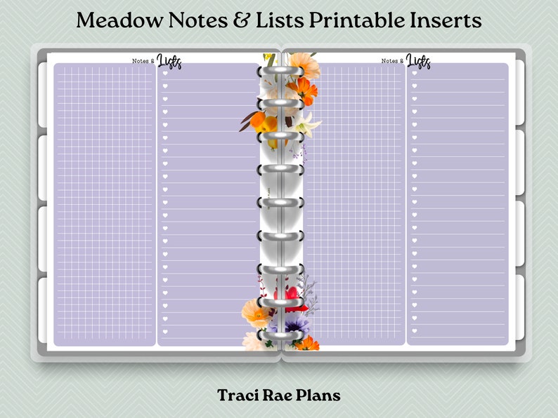 Printable Insert Bundle - Meadow Notes & Lists - Etsy