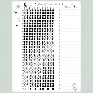 Printable Insert Bundle Lunar Calendar 2024 - Etsy