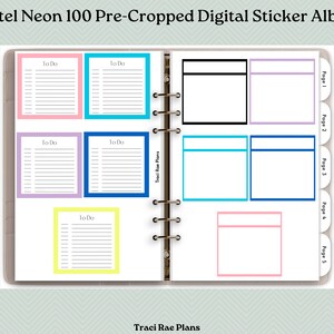 Pastel Neon 100 Pre-Cropped Digital Sticker Album