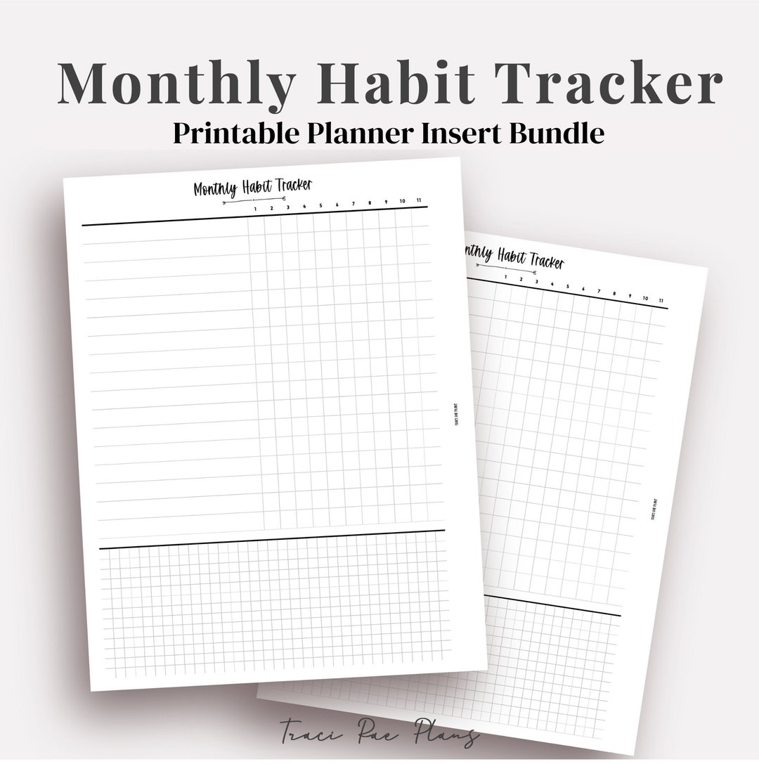 Minimalist Habit Tracker Printable Insert Bundle (digital Download) - Etsy