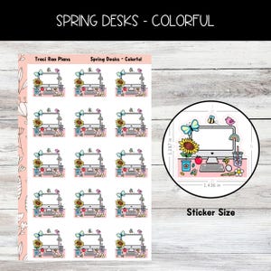 Colorful Spring Desks Printable Planner Stickers
