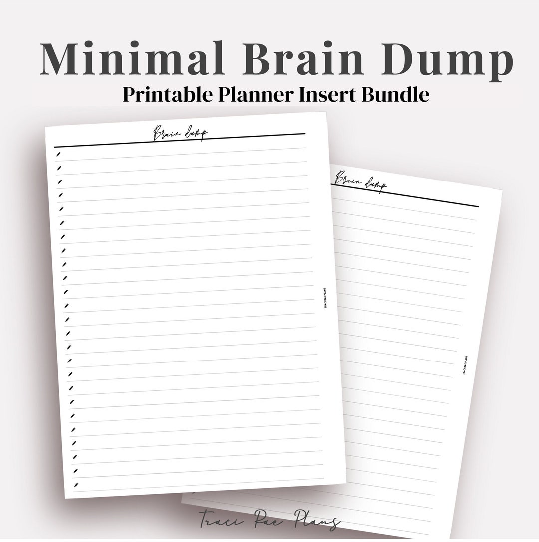 Minimal Brain Dump Printable Insert Bundle - Etsy