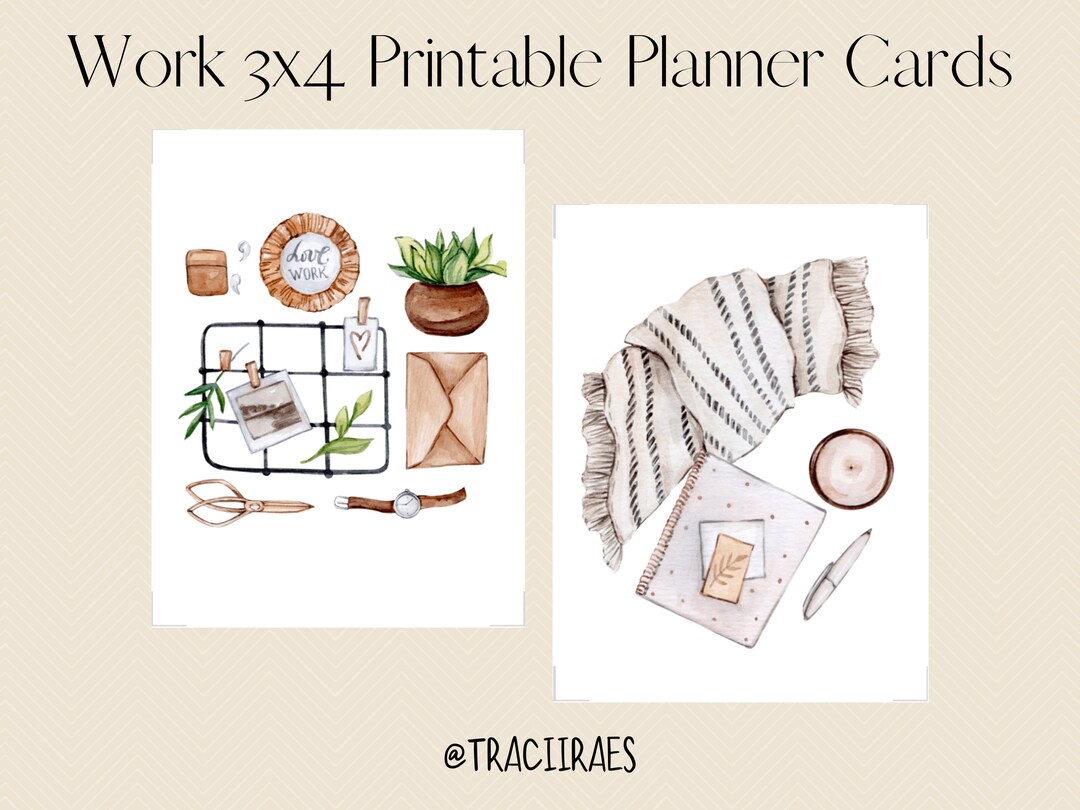 Printable 3x4 Planner Cards Office/work - Etsy
