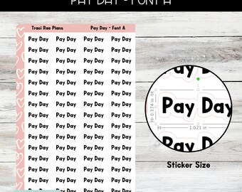 Font A Printable Pay Day Script Stickers