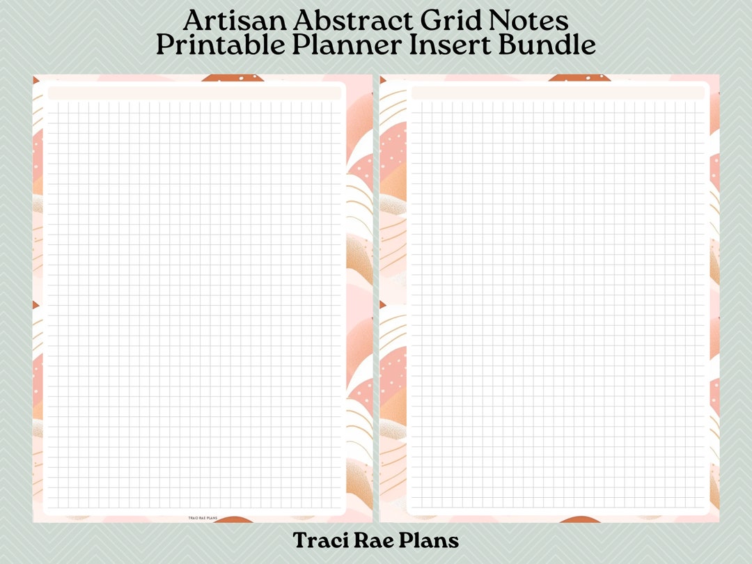 Printable Insert Bundle - Artisan Abstract Grid Notes - Etsy