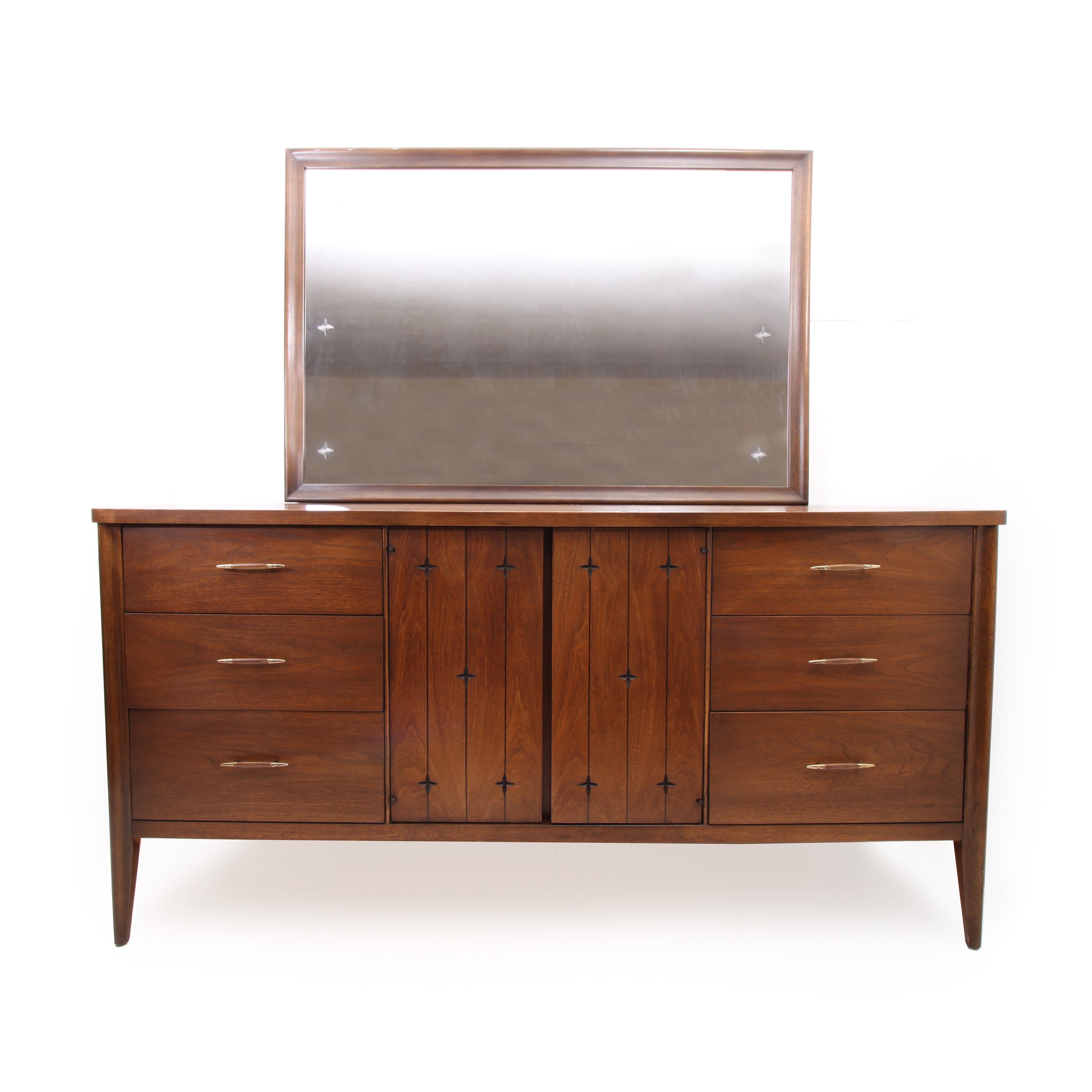 Broyhill Premier Saga Long Dresser And Mirror Mid Century Etsy