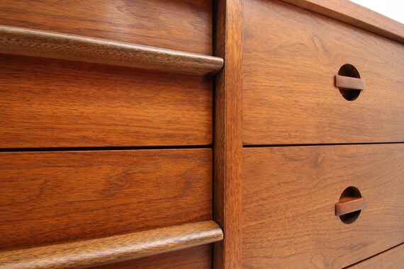 Basset Furniture Industries Long Dresser And Mirror Mid Etsy