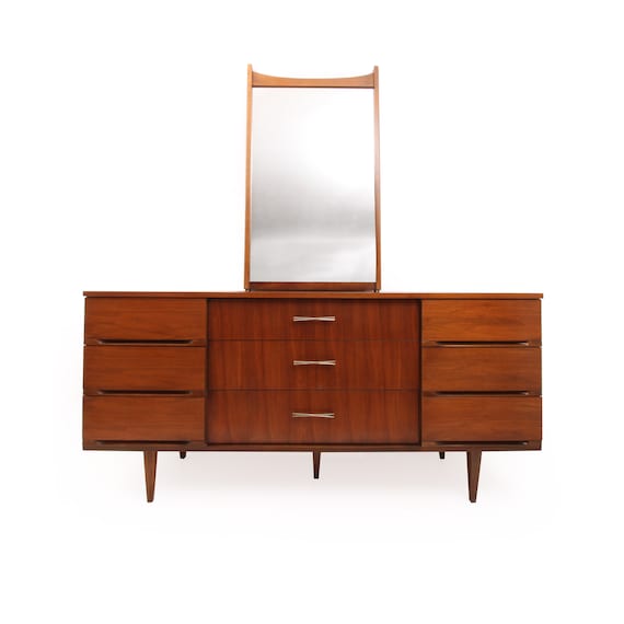 Mid Century Modern Harmony House Dresser With Mirror 9 Etsy