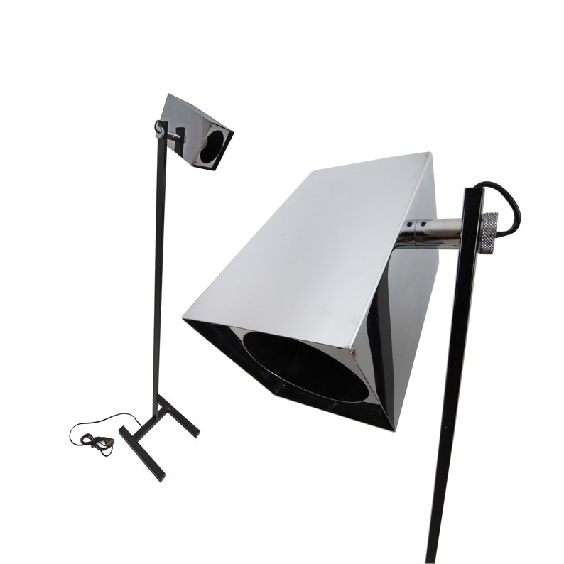 In The Style Of Robert Sonneman Adjustable Tilting Chrome Floor Lamp Retro Mid Century Dexis Iberica Lamps Home Living Dexis Iberica Floor, Vintage Chrome Floor Lamp