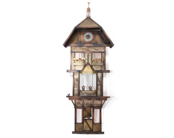 Curtis Jere Parisian House / Clock-tower - 4 1/2 FT Tall Wall Sculpture - Signed Jere - Metal - Mid Century Modern Wall Decor