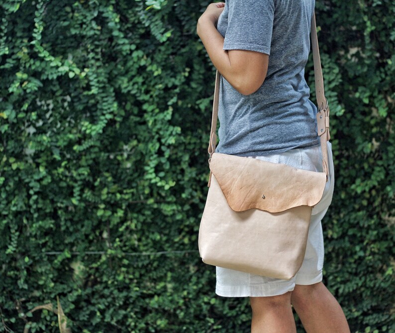 CAMILLE Leather Sling Bag Crossbody Leather Bag Minimalist Etsy