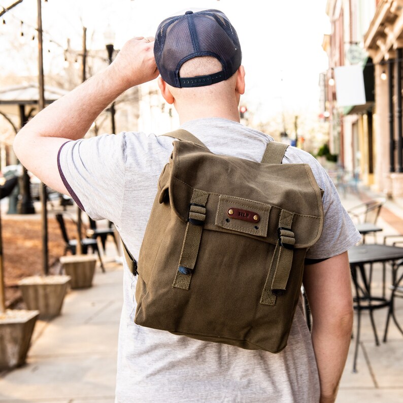 Personalized Military Musette Bag Backpack // Groomsmen Gift // Father's Day Gift 