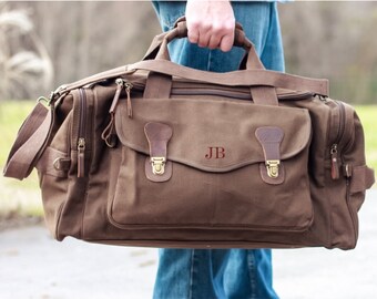 Personalized Groomsmen Gift - Groomsmen Gift - Vintage Overnight Bag - Honeymoon Bag - Monogramed Groomsmen Gift - Best Man Gift - Wedding