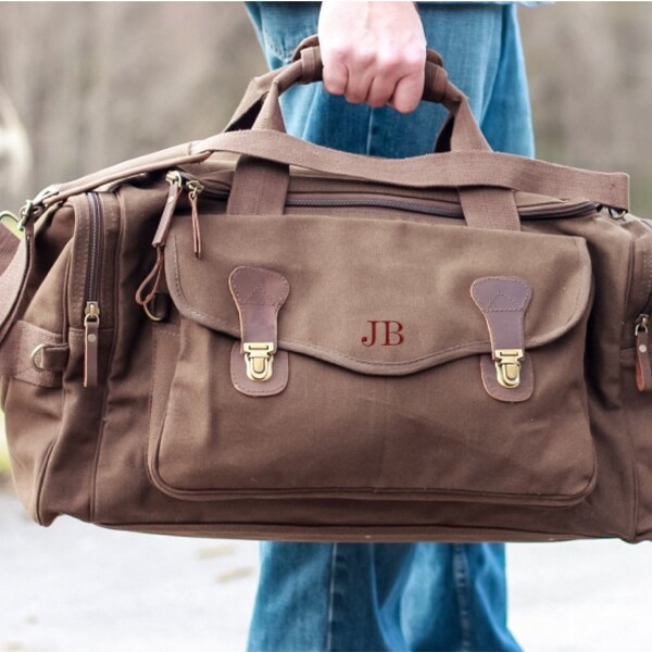 Personalized Groomsmen Gift - Groomsmen Gift - Vintage Overnight Bag - Honeymoon Bag - Monogramed Groomsmen Gift - Best Man Gift - Wedding