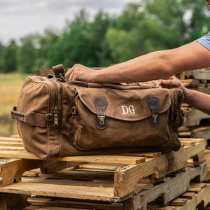 Personalized Canvas Weekender Travel Duffle Bag Gifts for Groomsmen image 2