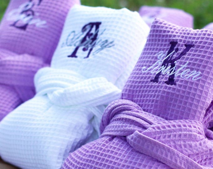 Personalized Getting Ready Robes The COTTON WAFFLE Gifts for Her - Bridal party gift