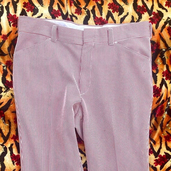 1970s LEVIS PANATELA Pinstripe Center Pleated Flare Pants size 36w