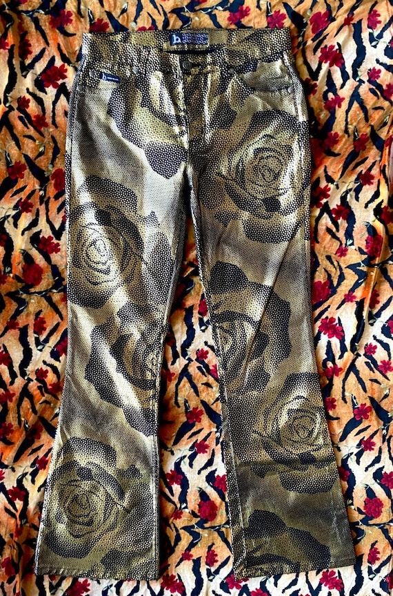 1990s Club Kid Abstract Psychedelic Dotted Rose Pa