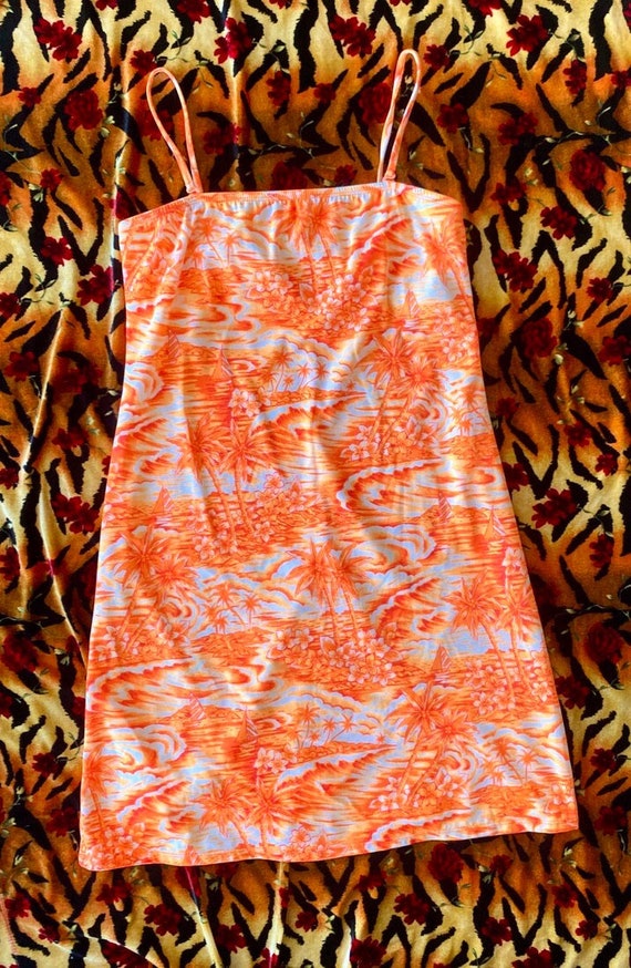 1990s SUNSETS Bright Orange Tropical Beach Cover u