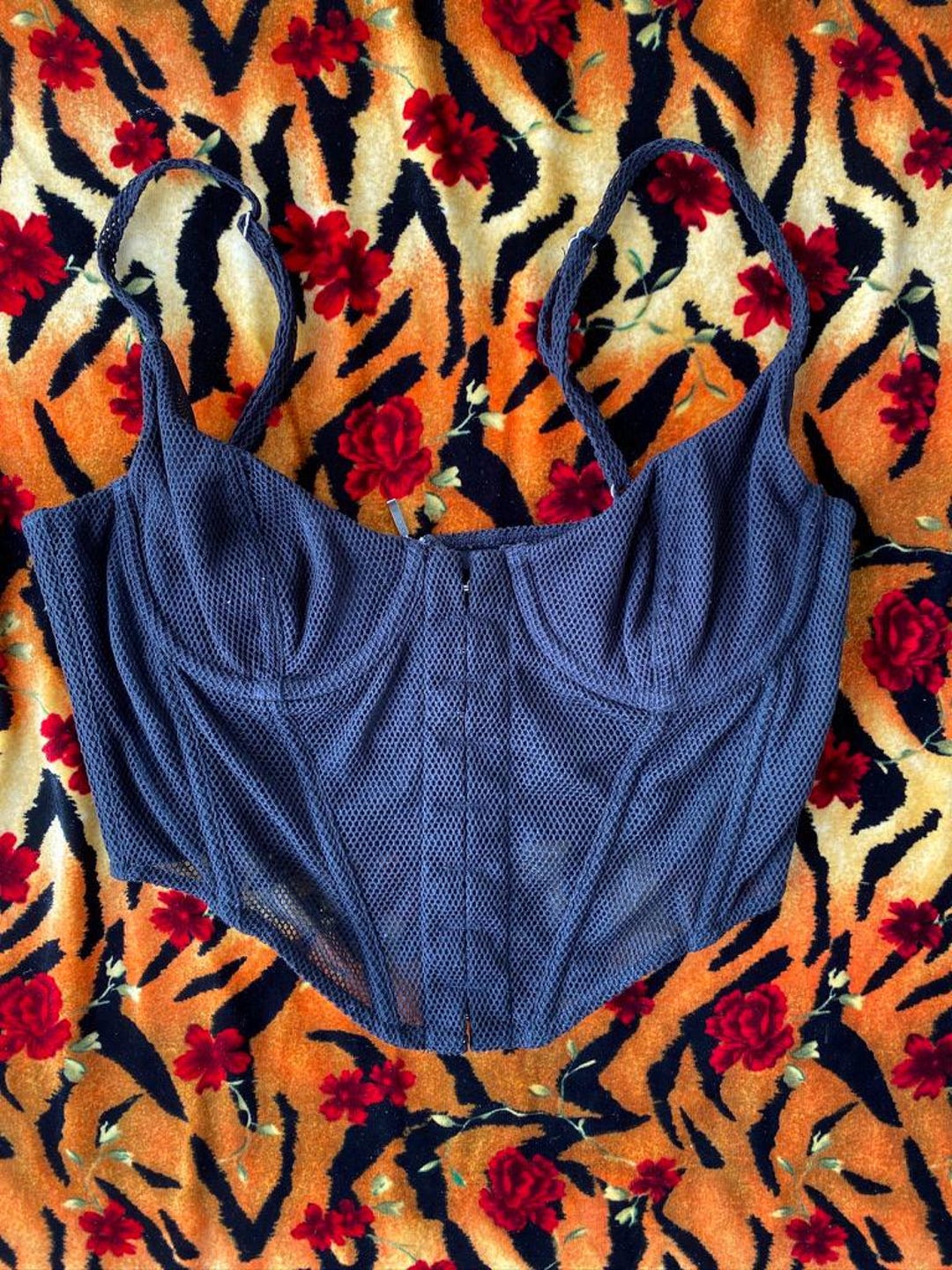 HUSTLER 1990s fishnet top