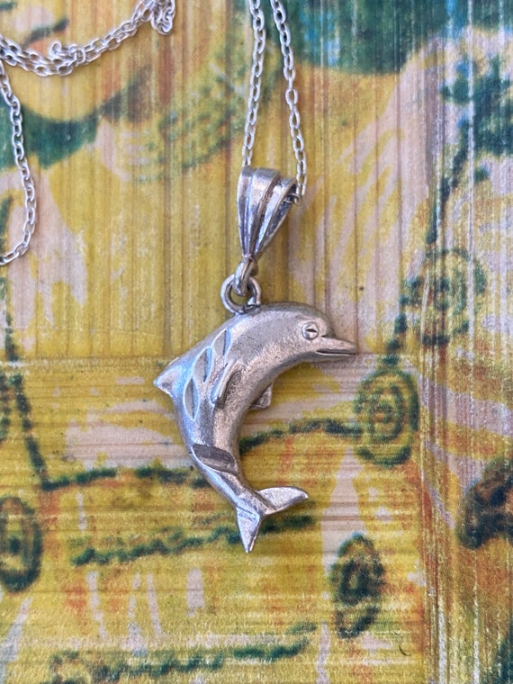 Sterling Silver Bottlenose Dolphin Pendant Necklac