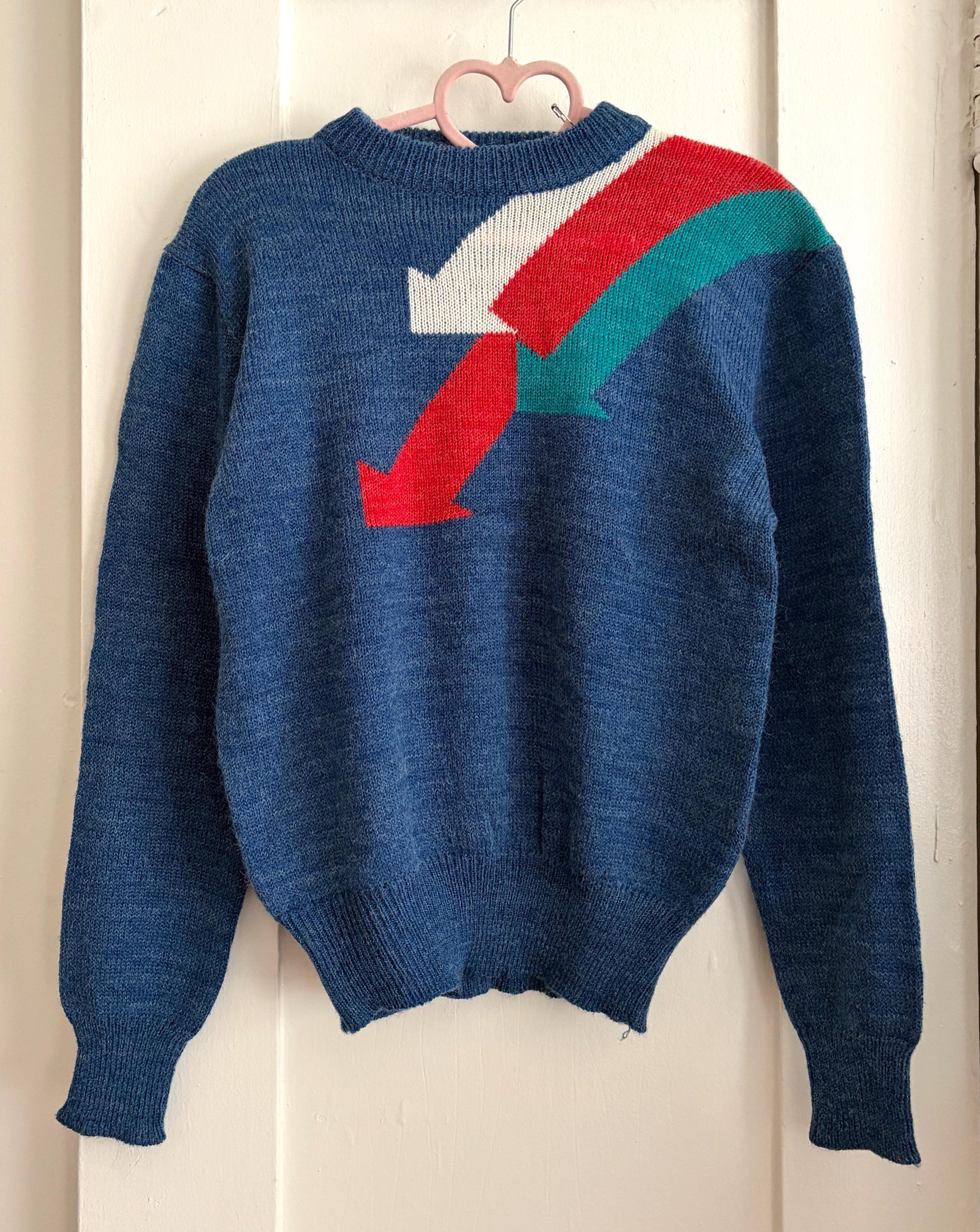 60s～schiaparelli グリーン ブルー パネル ニット カーディガン Schiaparelli Vintage Sweater - Etsy