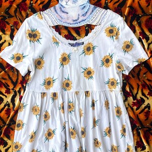 90s sunflower babydoll dress Niece recreates aunt's 90s childhood photo