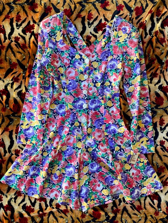 1990s DEADSTOCK "Spoiled Girls" Floral Romper with