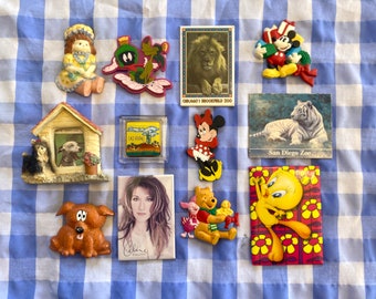 Assortment of Vintage 90s Novelty Fridge Magnets!