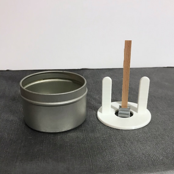 Single Wick Centering Tool for 4oz Tin | Wood Wick | Cotton Wick | DIY  Candles