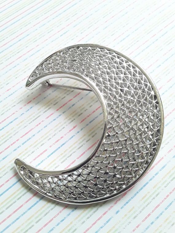 Sara Coventry Silver Crescent Brooch - Vintage - image 1